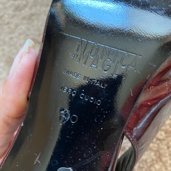 Ladies sz 40Monica Magali stilettos. Wine, pointy toe, EUC - Picture 7 of 8